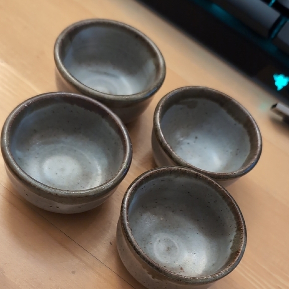 Set of Four Handmade Ceramic Sake Cups - Picture 1 of 7